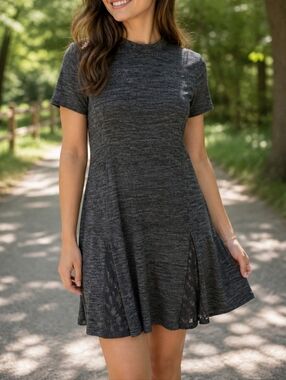NWT Hem & Thread Stretchy Mock Neck Fit & Flare Dress